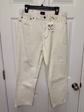 OBEY Bender 90s Mens White Jeans 32x27
